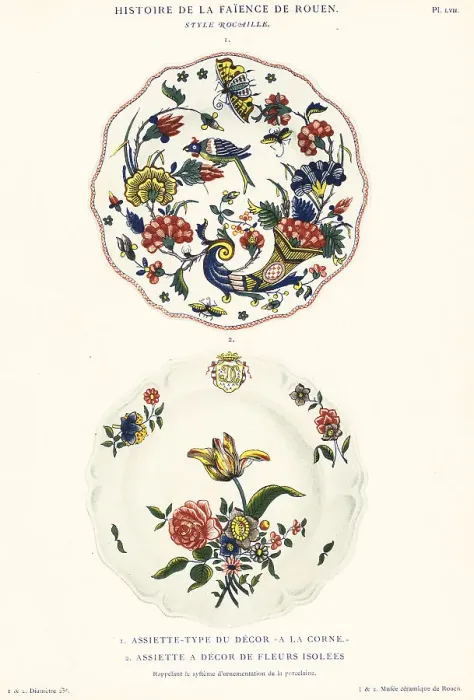 Framed Print : Plates in the rockery style, Rouen