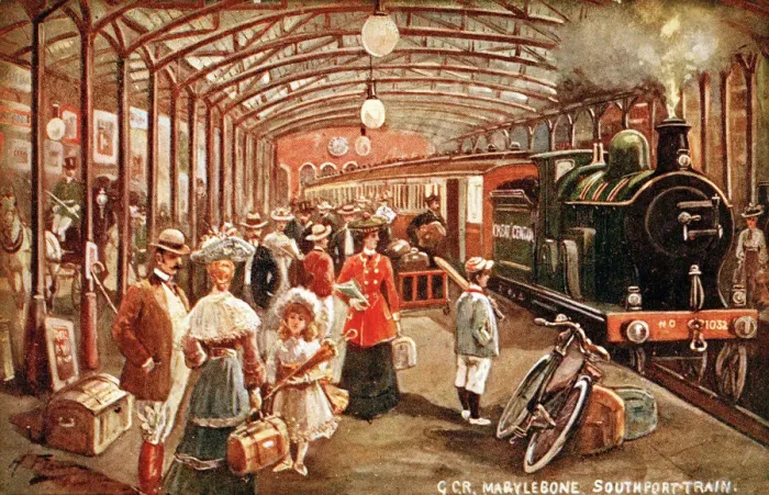 Framed Print : Platform scene at Marylebone Station, London Framed Print : Platform scene at Marylebone Station, London