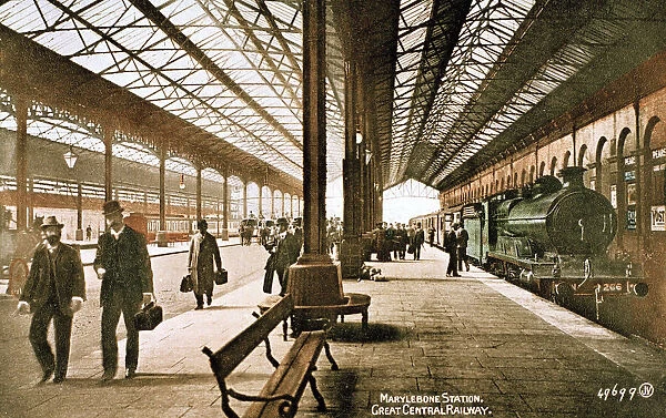 Platform scene at Marylebone Station, London