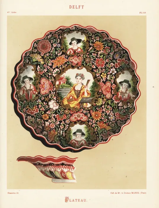 Framed Print : Platter from Delft, Netherlands, 18th century Framed Print : Platter from Delft, Netherlands, 18th century