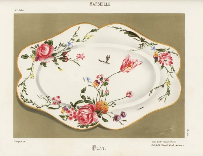 Framed Print : Platter from Marseille, France, 18th century Framed Print : Platter from Marseille, France, 18th century