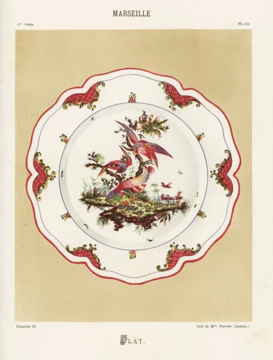 Framed Print : Platter from Marseille, France, 18th century Framed Print : Platter from Marseille, France, 18th century