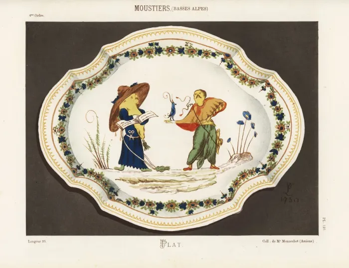 Framed Print : Platter from Moustiers, France, 18th century Framed Print : Platter from Moustiers, France, 18th century
