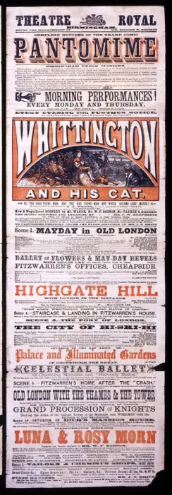 Framed Print : Playbill, Dick Whittington, Theatre Royal, Birmingham Framed Print : Playbill, Dick Whittington, Theatre Royal, Birmingham