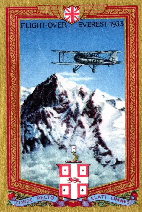 Framed Print : Playing card back, first flight over Mount Everest Framed Print : Playing card back, first flight over Mount Everest