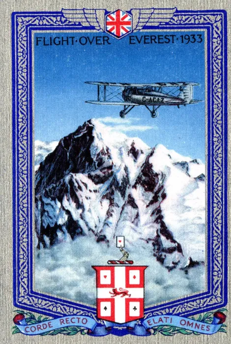 Framed Print : Playing card back, first flight over Mount Everest Framed Print : Playing card back, first flight over Mount Everest