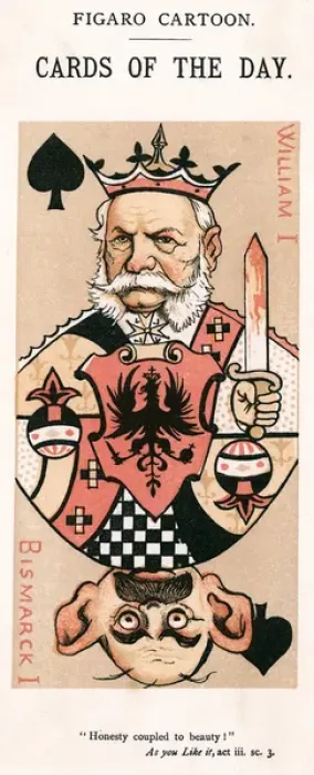 Framed Print : Playing card caricatures of Wilhelm I and Otto von Bismarck Framed Print : Playing card caricatures of Wilhelm I and Otto von Bismarck