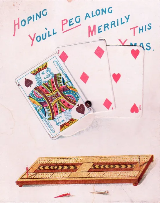 Framed Print : Playing cards with comic verse on a Christmas card Framed Print : Playing cards with comic verse on a Christmas card