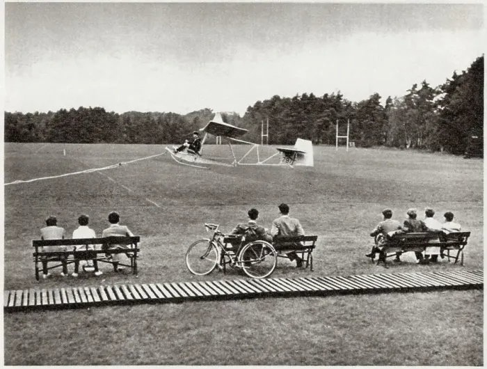 Framed Print : On one of the playing fields at Wellington College - a member of the Air Force section taking off in a glider. Date: 1959 Framed Print : On one of the playing fields at Wellington College - a member of the Air Force section taking off in a glider. Date: 1959