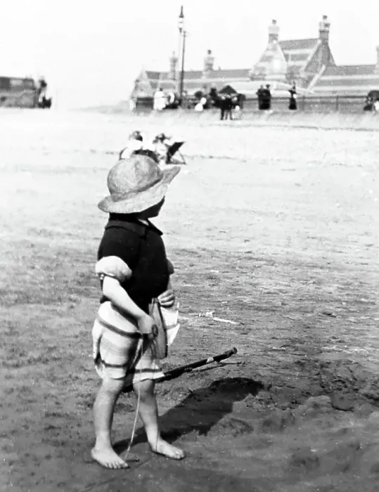 Framed Print : Playing on the sands at Morecambe, early 1900s Framed Print : Playing on the sands at Morecambe, early 1900s