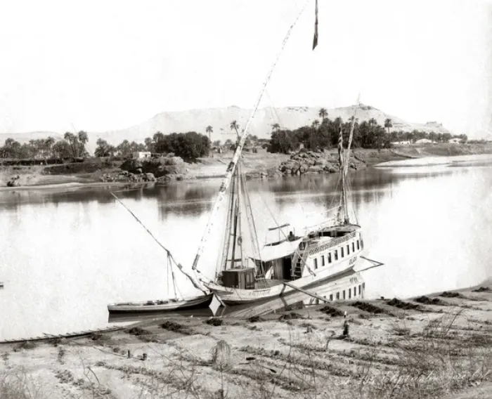 Framed Print : Pleasure boat on the Nile, Egypt circa 1880s Framed Print : Pleasure boat on the Nile, Egypt circa 1880s