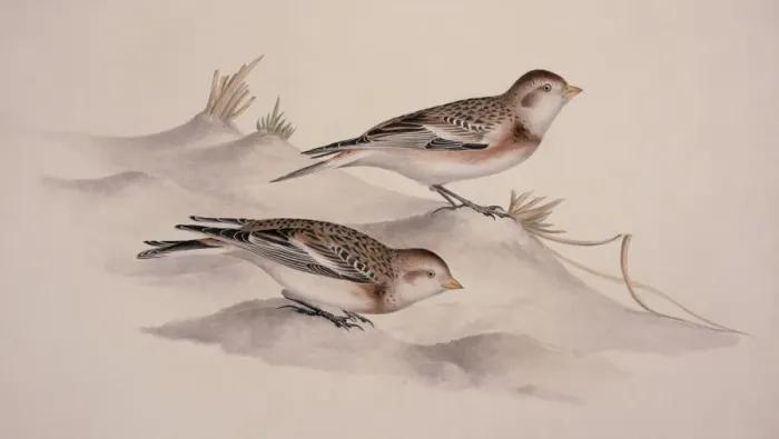 Framed Print : Plectrophenax nivalis, snow bunting