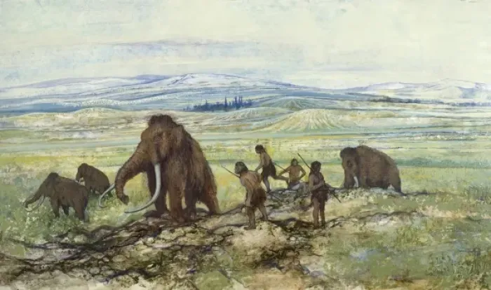 Framed Print : Pleistocene hunters Framed Print : Pleistocene hunters