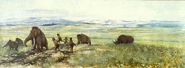 Pleistocene hunters, wider view