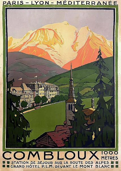 PLM poster, Combloux and Mont Blanc, France