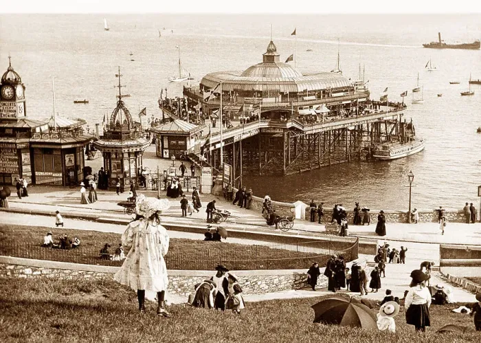 Framed Print : Plymouth pier post 1891 Framed Print : Plymouth pier post 1891