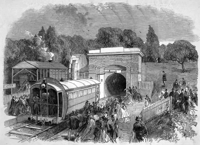 Framed Print : Pneumatic Railway at the Crystal Palace Framed Print : Pneumatic Railway at the Crystal Palace