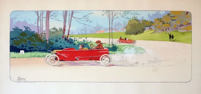 Framed Print : Pochoir print, Motor Racing, ACF Grand Prix, Cycle Cars Date: 1913 Framed Print : Pochoir print, Motor Racing, ACF Grand Prix, Cycle Cars Date: 1913