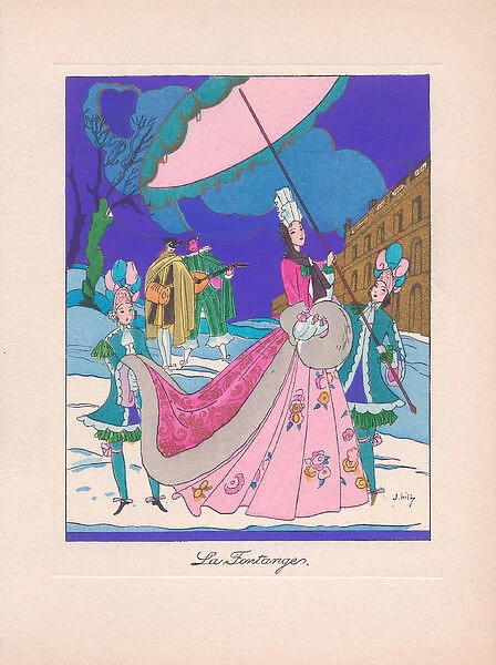 Pochoir technique - Stylish Art Deco Greetings Card