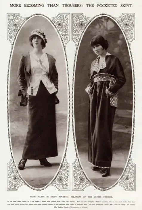 Framed Print : Pocketed skirts 1914 Framed Print : Pocketed skirts 1914