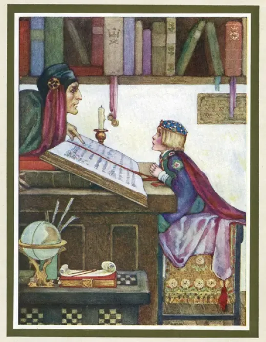 Framed Print : Poems of Childhood -- boy and tutor Framed Print : Poems of Childhood -- boy and tutor