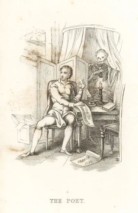 Framed Print : The poet and the skeleton of Death Framed Print : The poet and the skeleton of Death