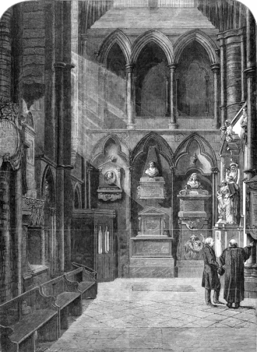 Framed Print : Poets Corner, Westminster Abbey, 1860 Framed Print : Poets Corner, Westminster Abbey, 1860