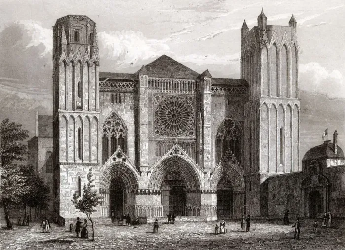 Framed Print : POITIERS CATHEDRAL Framed Print : POITIERS CATHEDRAL