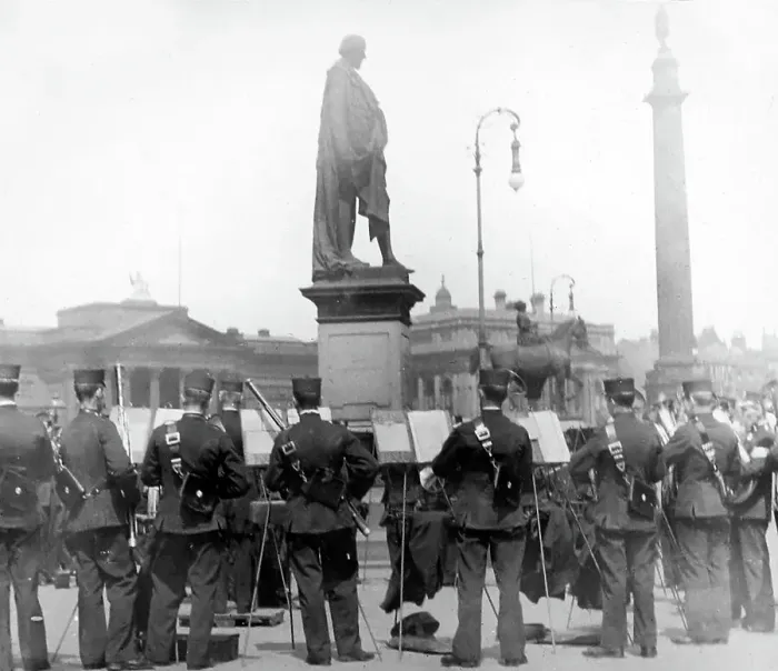 Framed Print : Police band performing in Liverpool early 1900s Framed Print : Police band performing in Liverpool early 1900s