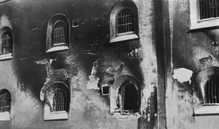 Framed Print : Police Barracks damaged, Petrograd, Russia Framed Print : Police Barracks damaged, Petrograd, Russia