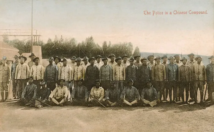 Framed Print : Police in Chinese Compound, South Africa - contracted miners Framed Print : Police in Chinese Compound, South Africa - contracted miners