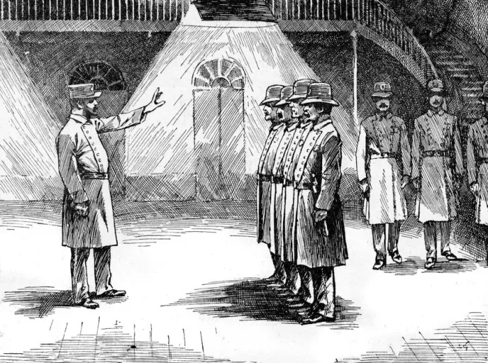 Framed Print : POLICE DRILL / 1900 Framed Print : POLICE DRILL / 1900