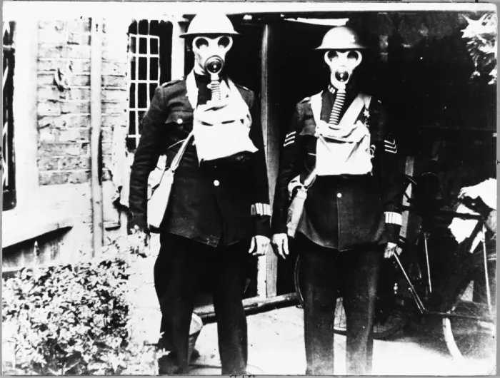Framed Print : Police in Gas Masks Framed Print : Police in Gas Masks