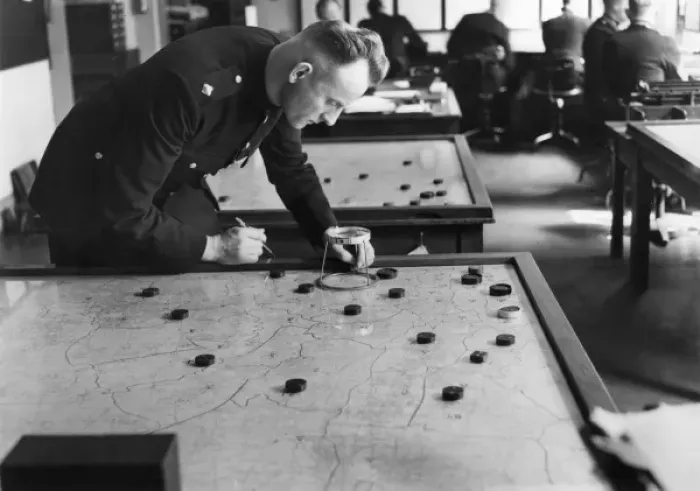 Framed Print : Police map operator Framed Print : Police map operator