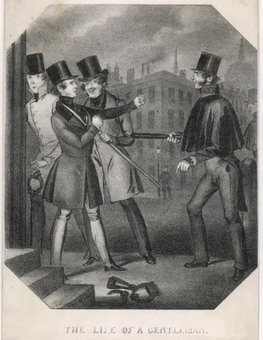 Framed Print : Police & Men about Town Framed Print : Police & Men about Town