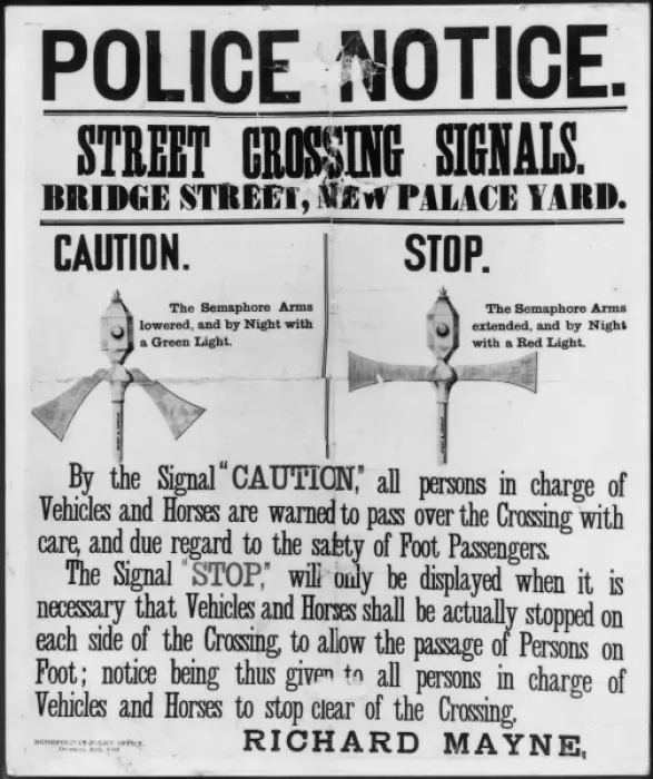 Framed Print : Police Notice -- Street Crossing Signals Framed Print : Police Notice -- Street Crossing Signals