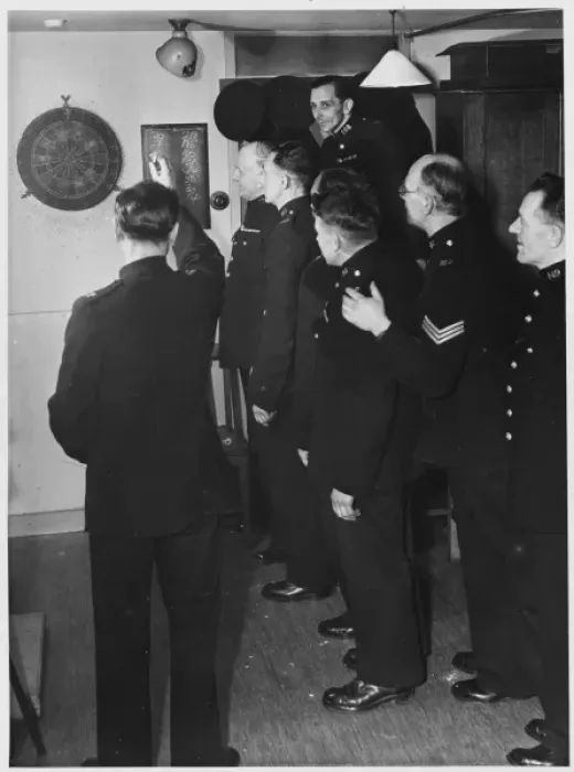 Framed Print : Police Playing Darts Framed Print : Police Playing Darts