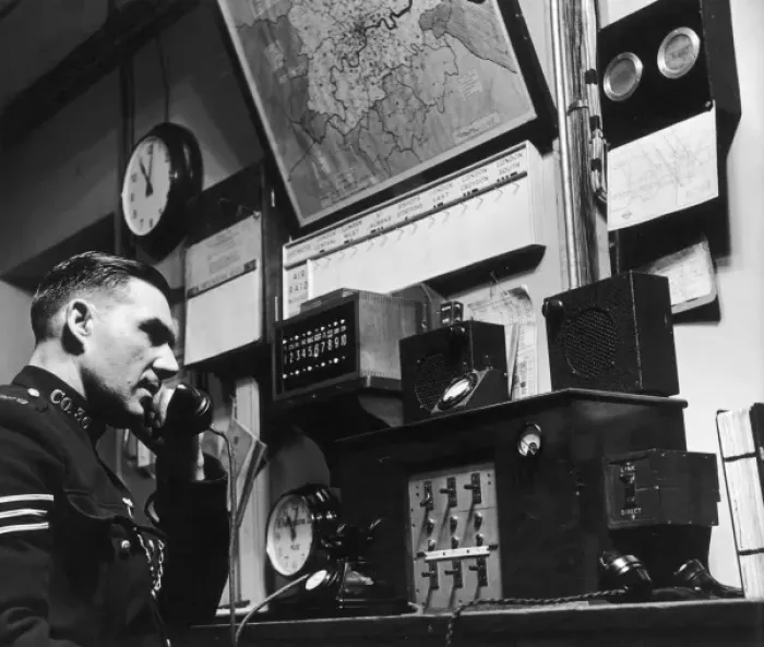Framed Print : Police radio operator Framed Print : Police radio operator