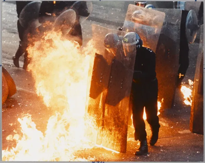 Framed Print : POLICE RIOT TRAINING Framed Print : POLICE RIOT TRAINING