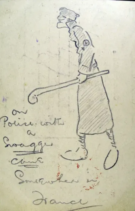 Framed Print : Our Police with a Swagger Cane Somewhere in France Framed Print : Our Police with a Swagger Cane Somewhere in France