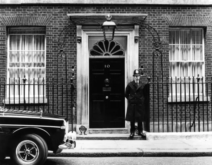 Framed Print : Policeman Outside No. 10 Framed Print : Policeman Outside No. 10