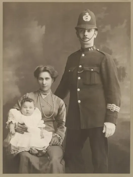 Framed Print : Policeman, Wife & Baby Framed Print : Policeman, Wife & Baby