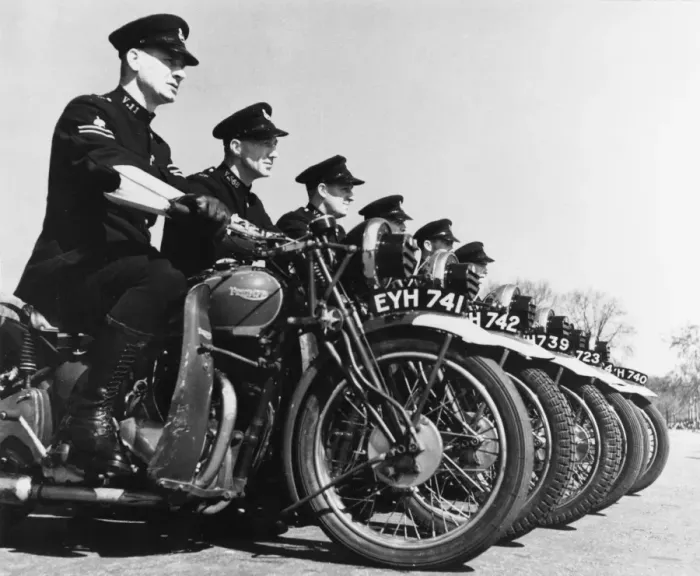 Framed Print : Policemen on their motor cycles Framed Print : Policemen on their motor cycles