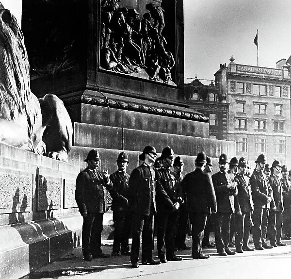 Policemen in Trafalgar Square, London, early 1900s