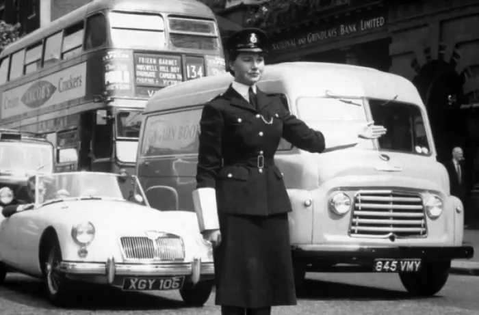 Framed Print : Policewoman on traffic duty Framed Print : Policewoman on traffic duty