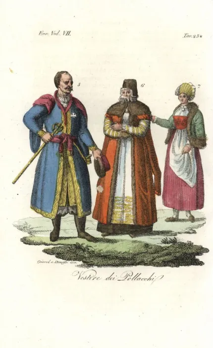 Framed Print : Polish costumes, 18th century Framed Print : Polish costumes, 18th century