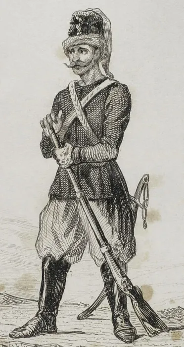 Framed Print : Polish guard. Engraving, 19th century Framed Print : Polish guard. Engraving, 19th century