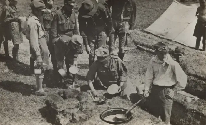 Framed Print : Polish Scouts cooking Framed Print : Polish Scouts cooking
