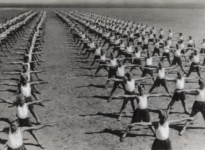 Framed Print : Polish Scouts exercising Framed Print : Polish Scouts exercising