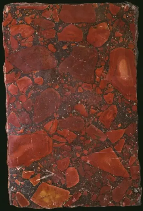 Framed Print : Agate. This polished agate specimen from Saxony is called Breccia Sanguigna